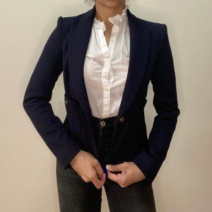 navy textured blazer
